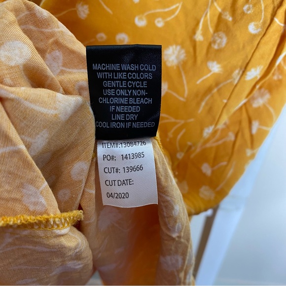 Torrid Mustard Yellow Floral Challis Button Midi Skirt. Size 2. - Picture 6 of 10